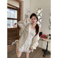 批发原版天猫质量<b class='q'>条纹</b>卫衣拉链<b class='q'>开衫</b>连帽女学生外套2025春秋冬新款潮