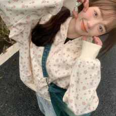 批发美式慵懒chic小碎花刺绣连帽卫衣女春秋季2025新款复古开<b class='q'>衫</b>短外套