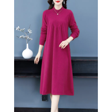 批发名嫒羊毛针织<b class='q'>连衣裙</b>女2025新款秋冬气质毛衫半高领中长款过膝裙子