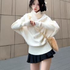 批发2025新款斗篷针织衫<b class='q'>毛衣</b>女秋冬季加厚外穿韩版宽松慵懒风上衣外套