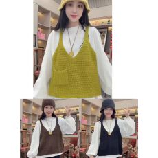 批发<b class='q'>吊带</b>马甲毛衣韩系chic女短款宽松外穿针织背心百搭休闲小马甲初秋