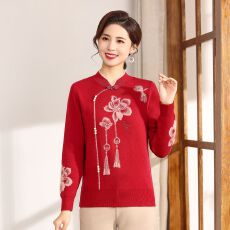 批发冬季大码加厚加绒一体绒保暖新中式洋气妈妈毛衣减龄针织<b class='q'>打底衫</b><b class='q'>女</b>