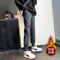 批发运动裤女春秋冬季新款宽松束脚加厚<b class='q'>哈伦裤</b>加绒外穿休闲卫裤子