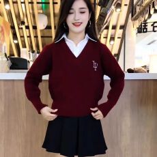 批发假两件拼接针织衫<b class='q'>女</b>2025秋冬新款<b class='q'>大码</b>时尚减龄百搭洋气显瘦毛衣<b class='q'>女</b>