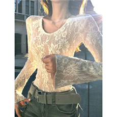 批发有内里 韩系蕾丝打底衫T恤<b class='q'>女长袖</b>高级感秋冬内搭上衣