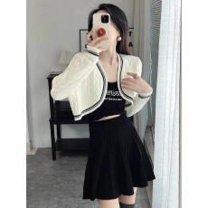 批发秋季短款高腰长袖撞色披肩罩衫麻花开衫外搭配<b class='q'>连衣裙</b>女装针织外套