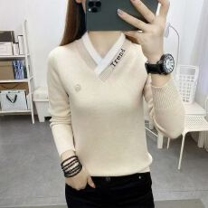 一体绒毛衣女加厚加绒洋气打底衫女2026新款秋冬内搭显瘦V领上衣