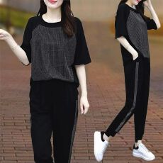 批发<b class='q'>运动服</b>套装胖妹妹显瘦套装洋气减龄2025款女夏高端<b class='q'>大码</b>运动两件套