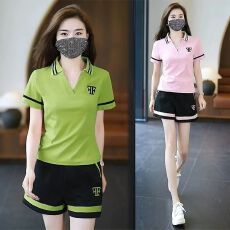 批发运动休闲<b class='q'>套装</b>女2025新款夏装韩版潮流女士时尚洋气两件套夏季