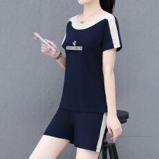 批发休闲短袖短裤<b class='q'>运动服</b>套装女2025夏季<b class='q'>新款</b>洋气刺绣宽松显瘦两件套女