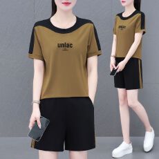 批发运动套装女夏季<b class='q'>新款</b>宽松时尚洋气休闲服短袖短裤两件套薄
