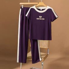 批发2026夏季新款优雅妈妈中老年<b class='q'>套装</b>短袖运动<b class='q'>套装</b>洋气舒适两件套