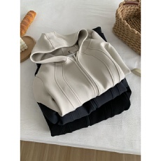 批发LU系修身款蛋白连帽<b class='q'>卫衣</b>外套女加厚保暖<b class='q'>短款</b>指套拉链开衫秋冬