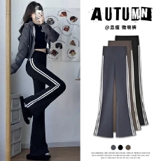 批发春夏季新款条纹显瘦喇叭<b class='q'>裤</b><b class='q'>微喇</b><b class='q'>裤</b>鲨鱼<b class='q'>裤</b>高腰<b class='q'>提</b><b class='q'>臀</b>休闲收腹<b class='q'>裤</b>子