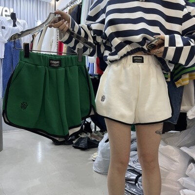 원본 자수 특별 가격 수 있습니다. 돌아 가기 5 색상 배색 넓은 다리가 짧다. 바지 여성 여름