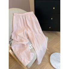 批发粉色天丝亚麻裤子女2025新款夏季<b class='q'>高腰</b>长裤宽松阔腿裤运动裤