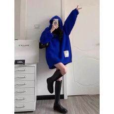 批发2026珍珍家的小仙女设计感字母复古毛衣女宽松外穿秋季圆领针织衫