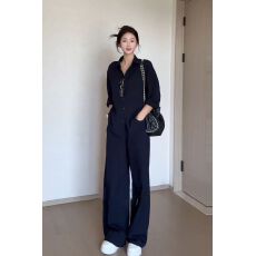 批发长袖衬衣直筒裤两件套女夏季胖mm老钱风复古<b class='q'>气质</b>宽松显瘦穿搭套装