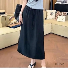 批发醋酸裙2026极简肌理感碎纹松紧腰半身裙女直筒裙长裙显瘦中长款