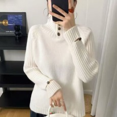 批发设计感高领毛衣女款新款冬季针织打底衫上衣女秋冬内搭高级感