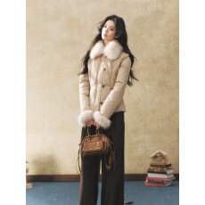 批发7Shiftin 原创设计冬季新款毛绒棉衣短外套百搭保暖加厚羽绒棉服