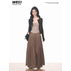 批发【8.3新品】WESTAYONE 镂空<b class='q'>长</b>袖针织开衫薄外套女+针织吊带+<b class='q'>裙裤</b>