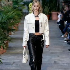 批发网红同款新款辣妹横拉链立领PU皮短外套<b class='q'>机车</b>夹克<b class='q'>皮衣</b>