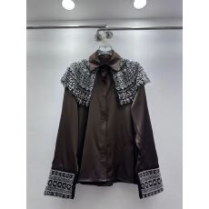 批发轻奢小众设计感<b class='q'>衬衫</b>2025秋季新款高级感欧货钉珠亮片名媛上衣<b class='q'>衬衣</b>