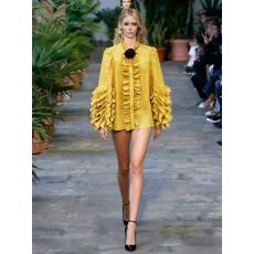 批发新品女装立体花朵木耳荷叶花边微透波点复古衬衫上衣