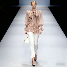 批发高级感小众设计感钉珠蝴蝶结<b class='q'>喇叭袖</b>衬衫上衣女装名媛气质衬衣