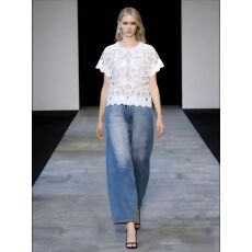 批发钩花<b class='q'>镂空</b>短袖衬衫女高级设计感流苏上衣外穿叠穿罩衫