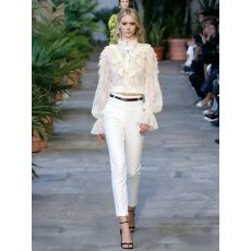 批发法式高级感荷叶边拼接<b class='q'>长袖</b>蕾丝上衣女秋季温柔风百搭显瘦开衫<b class='q'>衬衫</b>