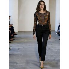 批发欧洲站重工亮片钉珠圆领<b class='q'>长袖</b>T恤女秋季高级感小众宽松网纱上衣潮