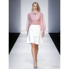 韩版重工钉珠Polo领拼接衬衫女2025秋季设计感小众单排扣别致上衣