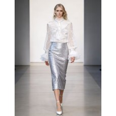 批发<b class='q'>欧美</b>宫廷风重工镶钻立领喇叭袖衬衫女名媛减龄蕾丝拼接荷叶边上衣