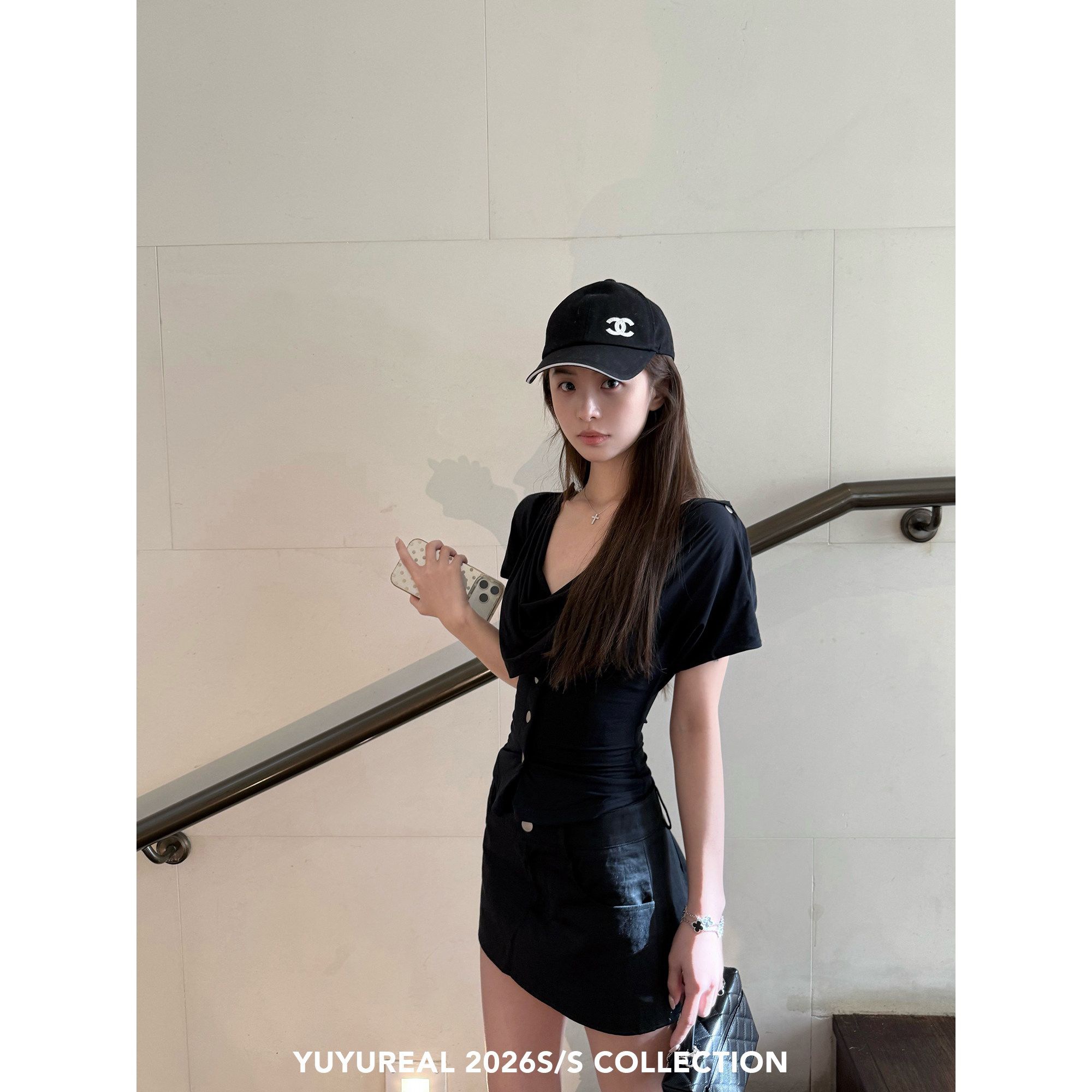 프랑스식 오프숄더 둘 착용 흔들다 칼라 반팔 티셔츠 여성 여름 디자인 꼬집기 허리 품격 맨위