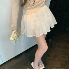 批发纯色薄纱花边<b class='q'>雪纺</b>半身裙女2026春季百褶短裙