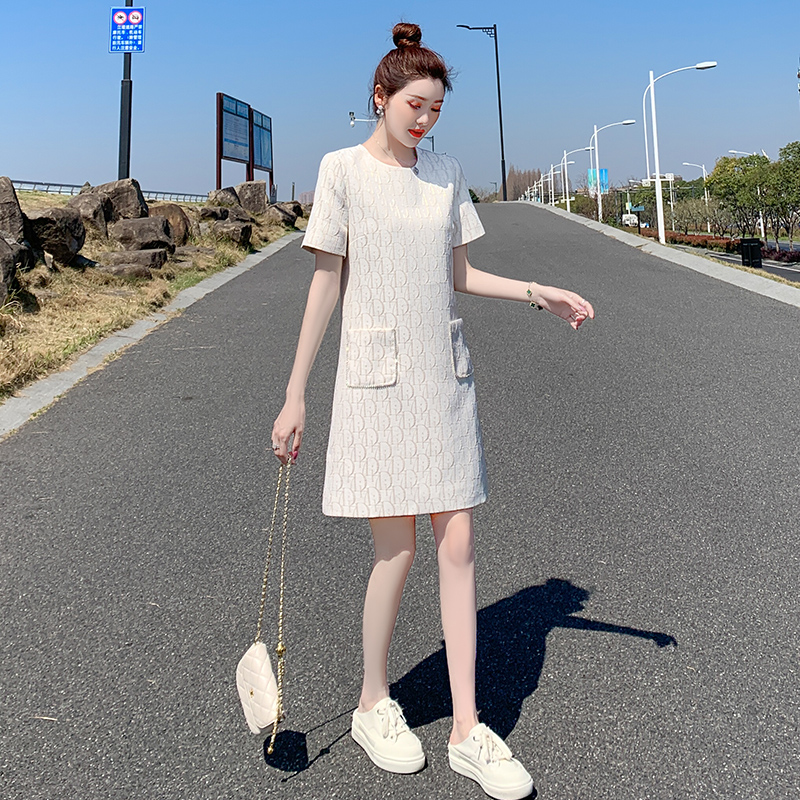 RY4903# 白色连衣裙女夏季2026新款法式高级感名媛风小个子气质显瘦...