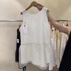 批发韩国东大门2026夏季新款气质网纱拼接波点显瘦无袖<b class='q'>背心</b>连衣裙女潮