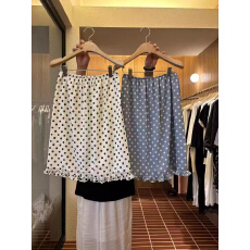 批发<b class='q'>韩国</b>东大门2026春夏新款洋气松紧腰减龄荷叶边波点半身裙女中<b class='q'>长裙</b>