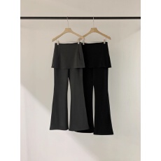批发<b class='q'>韩国</b>东大门春季新款设计感一体假两件裙裤女长裤修身微喇叭休闲裤