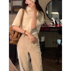 批发东大门2026春季新款气质高领短款针织衫披肩女外搭叠穿斗篷上衣