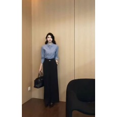 批发雨月雾屿设计感高级时尚小众修身显瘦长袖条纹<b class='q'>衬衫</b>