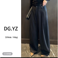 批发<b class='q'>时尚</b>简约慵懒风褶皱休闲直筒<b class='q'>裤</b>