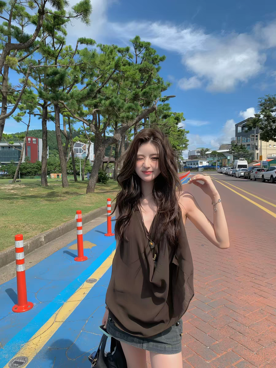 tootoo 느슨함 센스 작은 대중 Chic 행침 목 조끼 여성 여름 루즈핏 다용도 슬립 맨위 민소매 티셔츠