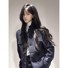 批发老钱风粗花呢短外套女<b class='q'>春</b>秋新款气质休闲百搭通勤穿搭长袖西装上衣