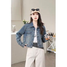 批发韩国东大门代购休闲时尚蓝色牛仔外套女