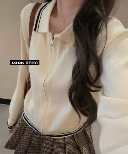 영국식 소녀 miu 부서 느긋한 바람 POLO 칼라 오픈 가디건 여성 봄 가을 2026 새로운 작은 대중 얇은 스타일 재킷