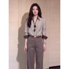 批发通勤风衬衫阔腿裤两件套女2026<b class='q'>秋</b>季新款高级感气质显瘦套装穿搭