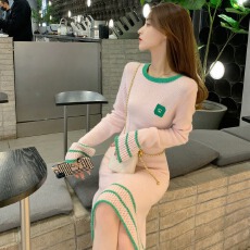 批发<b class='q'>韩国</b>港式气质女神范针织毛衣<b class='q'>连衣裙</b>女秋冬小香风小个子内搭打底裙